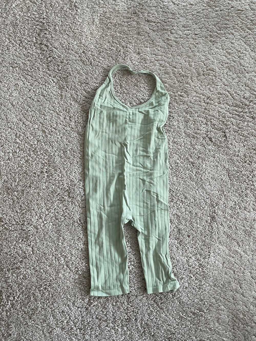Women’s Ribbed Halter Jumpsuit in Sage Green